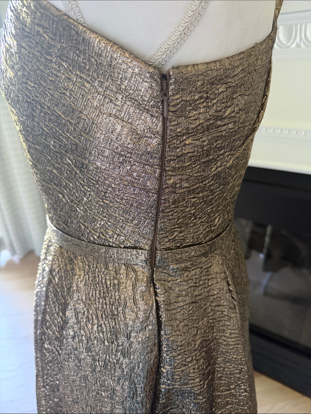 Mac Duggal One-Shoulder Gold Cocktail Dress - Picture 6 of 8